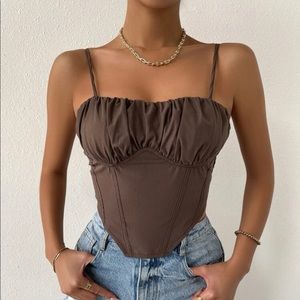 Ruched bust seam front cami top